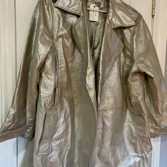 Vintage metallic silver trench - Picture 3 of 4